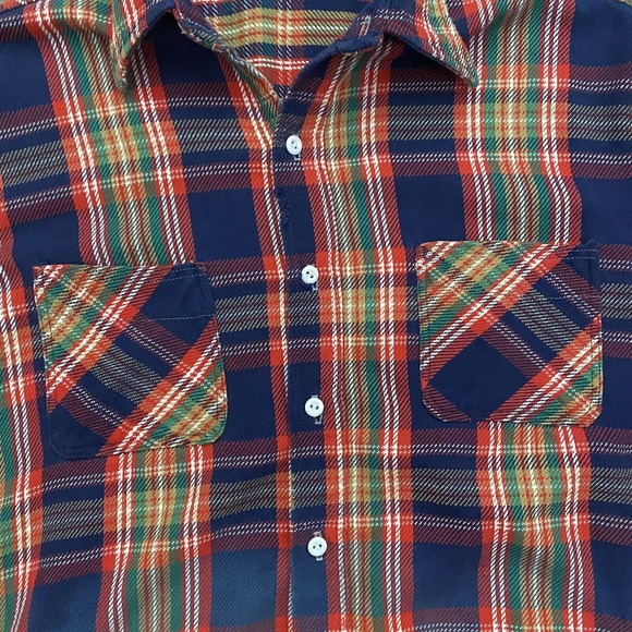 UNIQUE Vintage JCPenney Big Mac Captain America Flannel Shirt Mens L USA Made - Picture 11 of 14